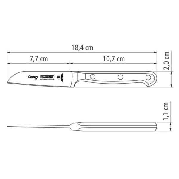 schema-nozh-century-24000-003-tramontina Схема овощного ножа Century 3" 24000/003 Tramontina