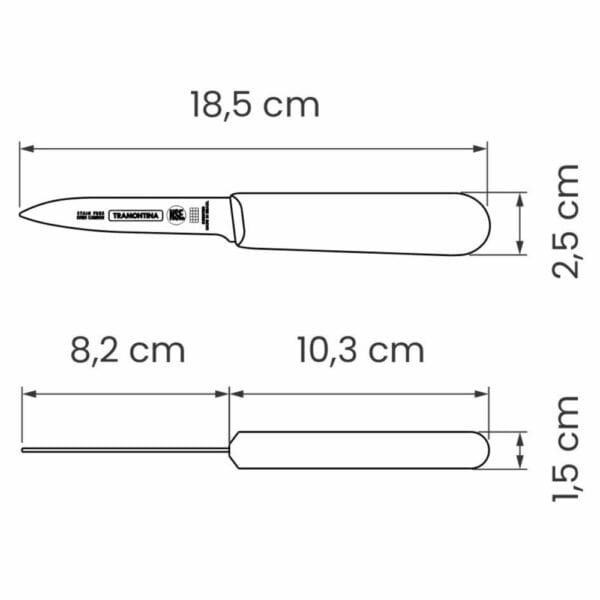schema-nozh-professional-master-24625-083-tramontina Схема ножа Professional Master 3" 24625/083 Tramontina