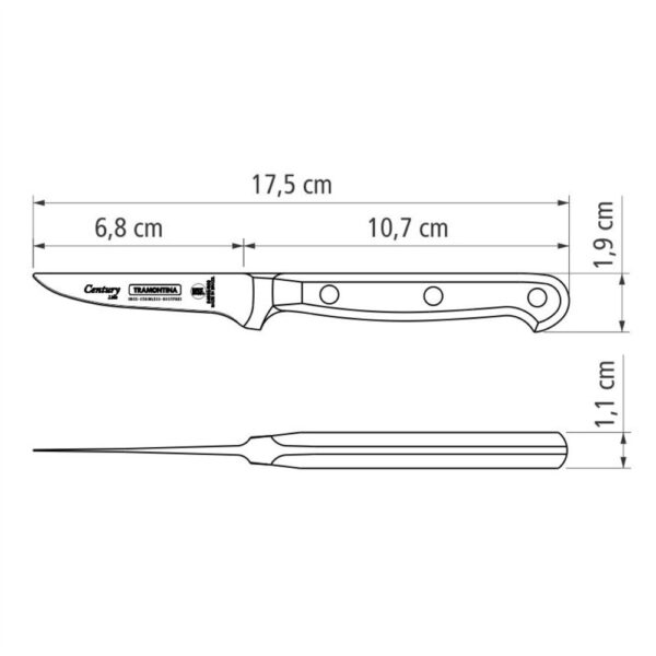 schema-nozh-century-24002-003-tramontina Схема овощного ножа Century 3" 24002/003 Tramontina