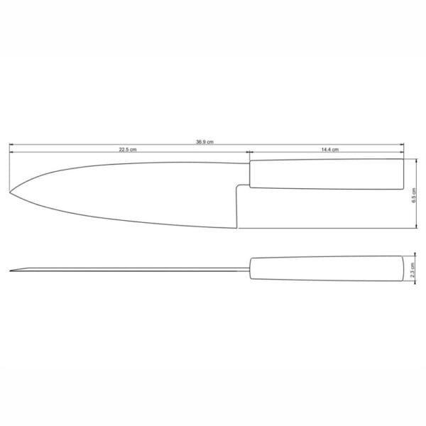 schema-nozh-deba-24231-048 Схема ножа Deba 8" 24231/048 Tramontina