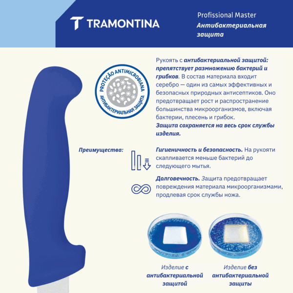 tramontina-antibakterialnaya-zashchita Антибактериальная защита рукояти ножей Tramontina на основе серебра